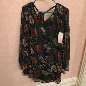 Green Velvet floral dress